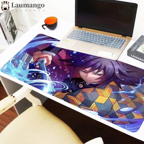 Deskmat Demon Slayer Gamer Accessories Mousepad Deskpad Computer Mouse Pad Anime Pc Gamer Non-slip Mat Mice Large Mousepad
