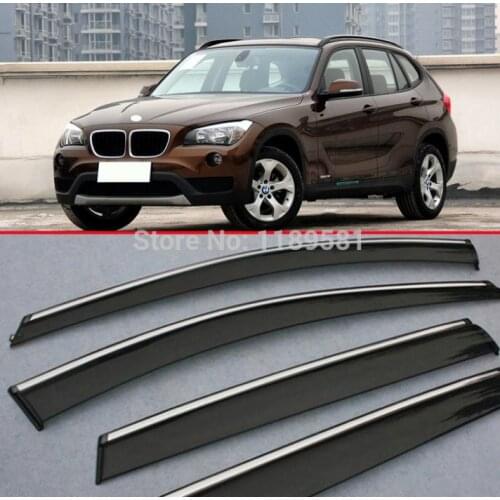 Plastic Exterior Visor Vent Shades Window Sun Rain Guard Deflector For BMW X1 2011-2015