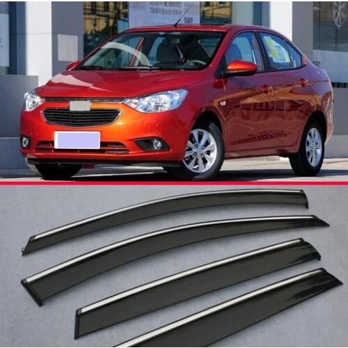 Plastic Exterior Visor Vent Shades Window Sun Rain Guard Deflector For Chevrolet Sail 2015 2016 2017