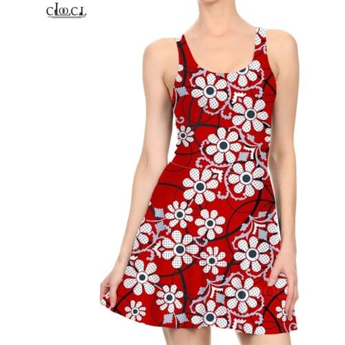 CLOOCL Paisley National Flower Dress 3D Print Fashion Womens Sleeveless Gown Casual Sexy Slim Summer Beach Womans Clothing