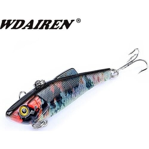 1Pcs Winter Vib Vibrating Sinking Fishing Lures 70mm 6.5g Artificial Hard Bait Lifelike Painted Crankbait Wobblers Bass Tackle