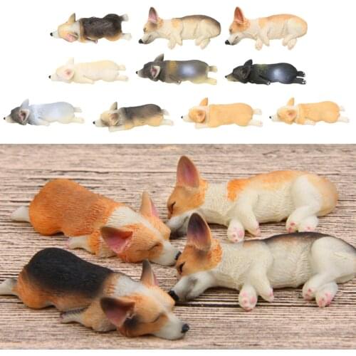 Various Miniature Lying Corgi Dog Ornament Flower Pot Figurine Terrarium Bonsai Home Garden Wedding Decor