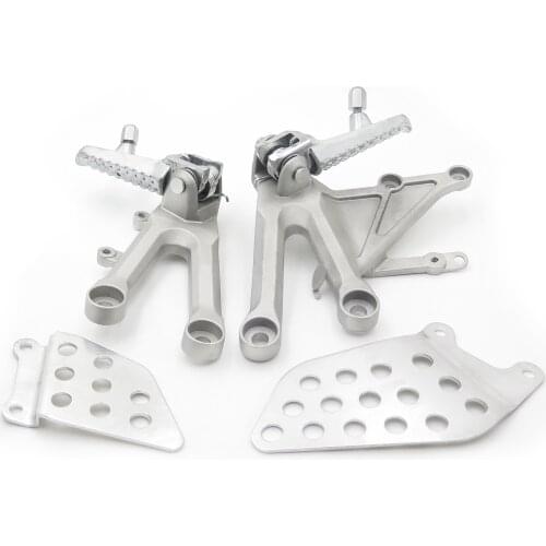 Aftermarket Free Shipping Motorcycle PartsSilver Front Rider Foot Pegs Bracket Fit For Honda CBR1000RR 2004 2005 2006 2007POLISH