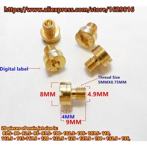 20 pcs main jet / pack) Mikuni carburetor N100.604 main injectors nozzle for VM22/24/26 motorcycle TTR FZR BS EN BS TM