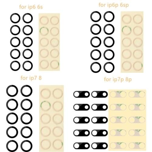 10pcs Rear Back Camera Glass Lens New With sticker For iPhone 6G 6P 6s 6SP 7G 7 7+ 8G 8+ 8 Plus Back Camera Glass Lens adheisve