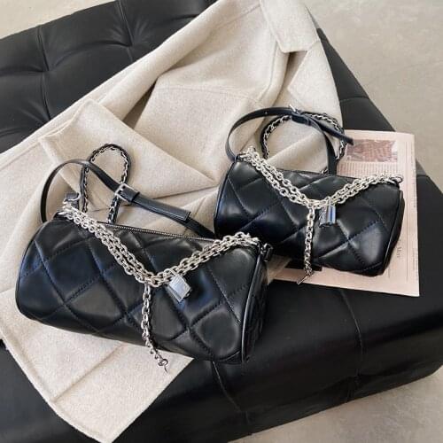 Fashion Chain Crossbody Bag for Women Designer Messenger Bags Girls Sac Solid Color Leather Shoulder Bag Female Handbag New