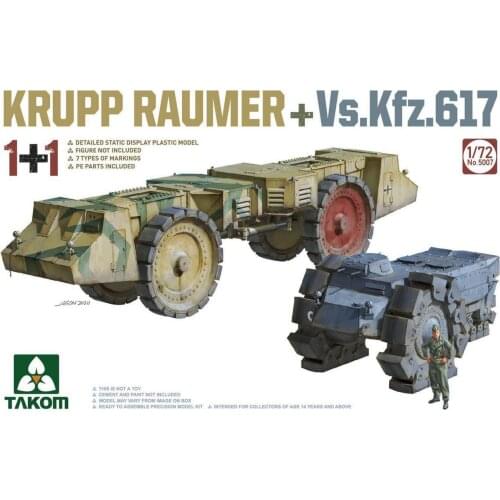 Takom 5007 1/72 scale KRUPP RAUMER+VS.KFZ.617 1+1