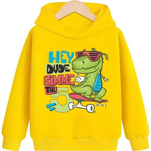 Sweatshirt Hoodies Teenage Baby-Boys-Girls Kids Childrens Autumn New Spring Cotton Casual Print Dinosaur Tops Clothes Clothing