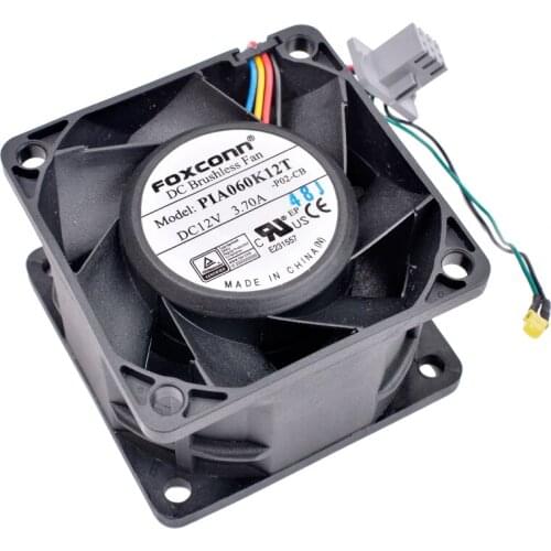 PIA060K12T 6cm 60mm fan 60x60x38mm DC12V 3.70A super large air volume cooling fan for server chassis or retrofit