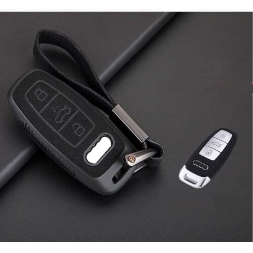 Suede Leather Car Key Case Holder For Audi Q3 Q5 Q8 Q7 Sline C5 C8 A4 B6 B7 B8 B9 TT 80 S6 A1A4 B8 A5 A6 A7 A8 D5 TT 8P 8L
