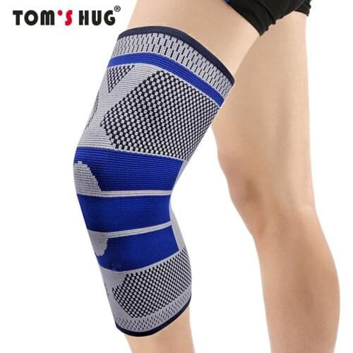 1 Pcs Sport Long Knee Pads Support Protector Kneepads Toms Hug Brand Fitness Running Cycling Braces High Elastic Warm Sleeve