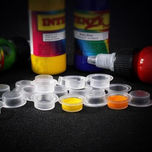 100PCS Tattoo Ink Cups Tattoo Cups For Hold Tattoo Ink Tattoo Ink Cups Flat for Tattoo Tattoo Needle Tattoo Machine Tattoo Kit