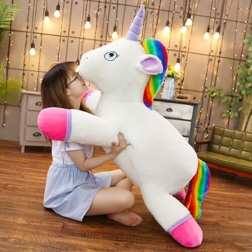 40-80cm cute Rainbow Unicorn Plush toys soft Horse pillow Children Birthday Gift lovely Kids Toy Stuffed Christmas Present