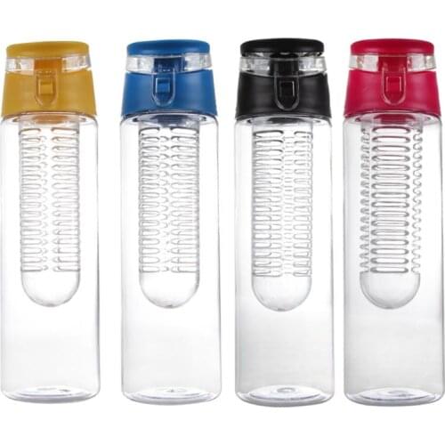 800ML Sports Lemon Juice Flip Lid Fruit Infuser Infusing Water Bottle