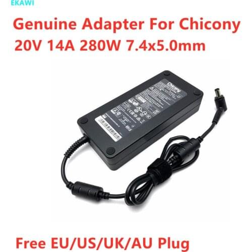 Genuine Chicony 20V 14A 280W A18-280P1A A280A003P AC Adapter For MSI GE75-9SF GE75-10SFS Gaming Notebook Power Supply Charger