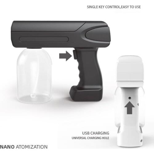 Wireless Disinfection Spray Gun Blue Light Disinfectant Sprayer Home Office Revention Sterilizer Nano Atomizer Lcohol Spray