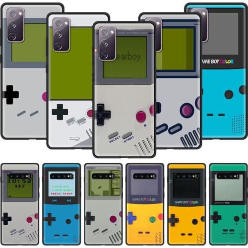 Black Case For Samsung Galaxy S21 FE S20 Ultra S10 S9 S8 Plus S10 Lite S7 Edge Soft TPU Bumper Shell Retro Video Gameboy