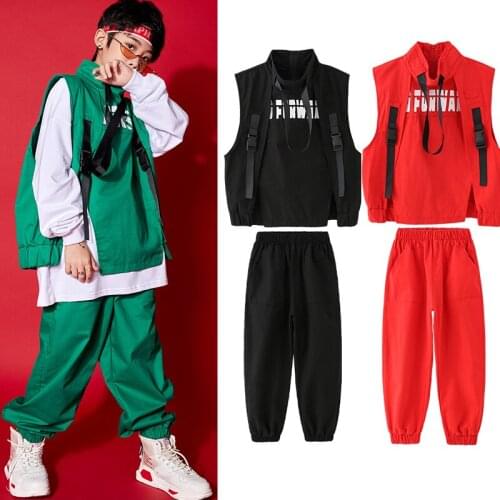 Children Hip-Hop Dance Costumes For Kids Hiphop Functional Vest Loose Suit Jazz Modern Dance Costumes Festival Costumes DQS7484