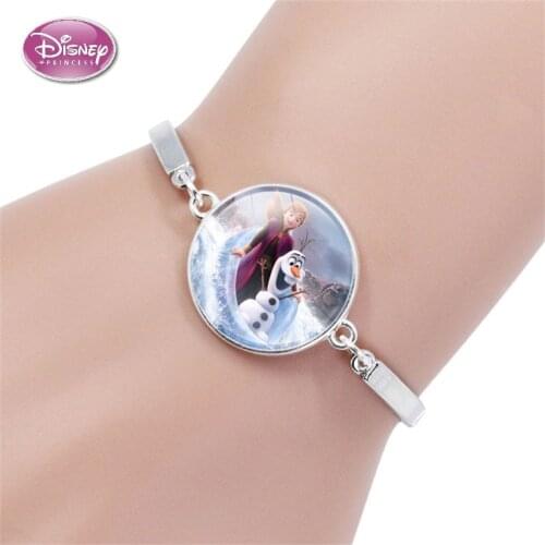 Disney Princess Children Cartoon Bracelet Frozen Elsa Lovely Wristand Girl Gift Clothing Accessories Bangle Kid Make Up Jewelry