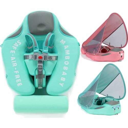 Baby Infant Non-Inflatable Float Lying Swimming Ring Children Waist Float Ring Floats Pool Toys Swim Trainer Sunshade Swim Ring