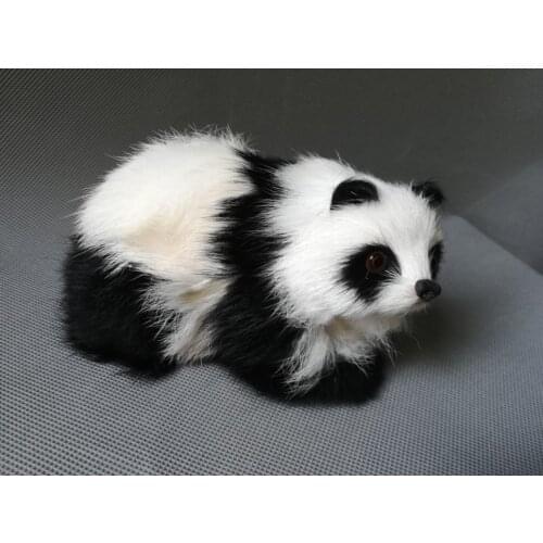 Simulation panda plastic&fur lovely panda hard model about 13x9cm home desk decoration toy gift b1289
