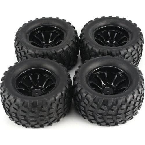4Pcs 130mm 10 Contour Dump Fetal Flower Off-road Wheel Rim and Tires for 1/10 Monster Truck Racing RC Car Accessories