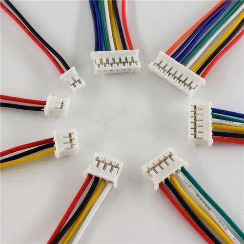 10pcs/lot JST 2.0 PH 2.0mm 2/3/4/5/6/7/8/9/10/12-Pin Connector Plug With Wires Cables 10cm 26AWG