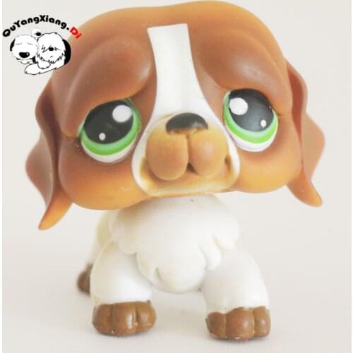 CWG082 Pet Shop Animal Yellow and white pug doll action Figure cute puppy