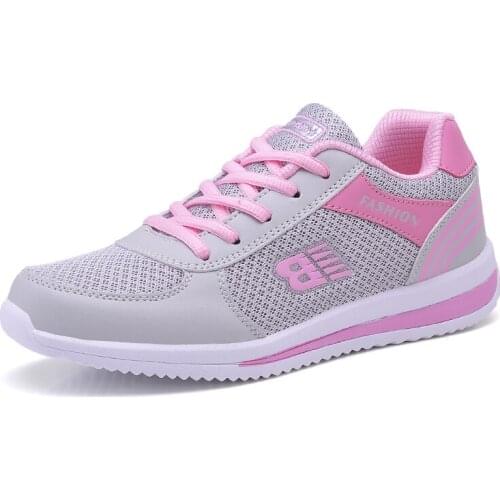 2021 Hot Sale New Mesh Breathable Womens Shoes Sports Casual Fashion Running Shoes Soft Sole Sports Womens Shoes