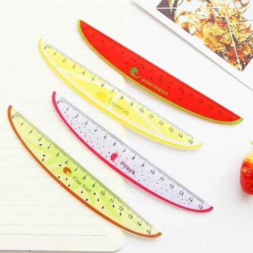 1PCS/LOT 15cm novelty Sweet Fresh Fruit design PVC Straight ruler 15cm zakka DIY tools nice Promotional gift prize Stationery