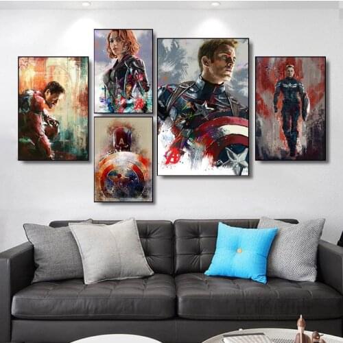 Marvel Superhero 5D Handmade Diamond Painting Cross Stitch Iron Man Captain America Hero Anime Movie Poster Electronic Stamp Wal