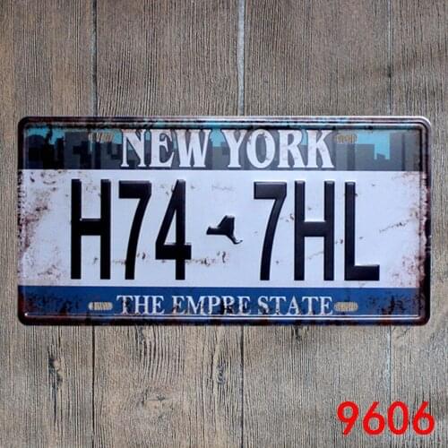 Car No. License Metal Plate Vintage Home Decor Great Tin Sign Bar Pub Cafe Garage Decorative Metal Sign Art Painting Plaques