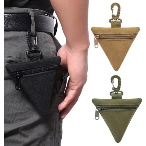 Mini Tactical EDC Pouch Earphone Pack Holder Portable Key Coin Purse Wallet Outdoor Hunting Triangle Running Waist Bag