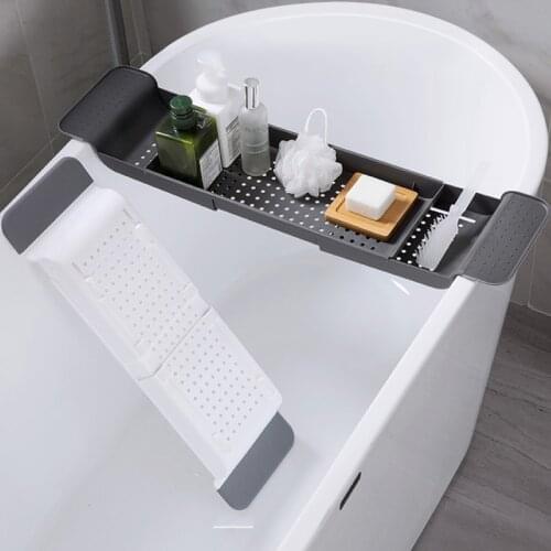 Genuine Vaknz Multipurpose Plastic Adjustable Bathtub Tray Basket Bath Kitchen Accessories
