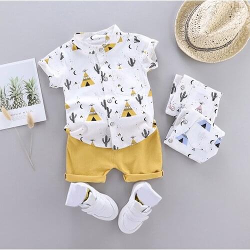 Fashion Baby Boys Suit Summer Casual Clothes Set Top Shorts 2PCS Baby Clothing For Boys Infant Suits Kids Clothes Set 1-4 Year
