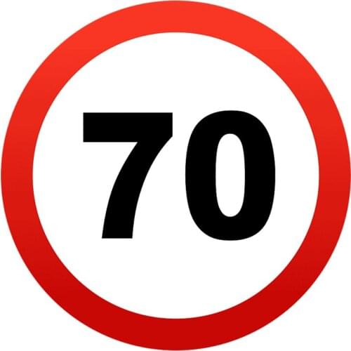 LLY-0856 Various Sizes Personality Car Stickers Speed Limit Sign 70 Modeling Decal PVC Auto Motorcycle Waterproof Cars Sticker