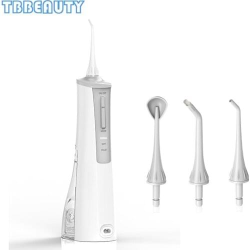 Rechargeable 3 mode Oral Irrigator 200ml dental irrigator teeth cleaner oral dental floss water jet irrigator with 3 jet tips
