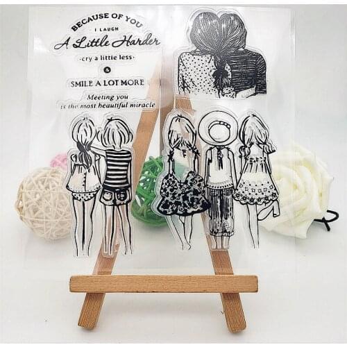 14x14cm Best Friend Clear Stamps Transparent Seal Silicone Seal TPR Christmas Wedding Roller Stamps DIY Scrapbook Album Card