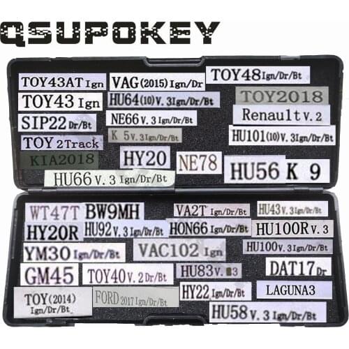 QSUPOKEY 2 in 1 Genuine LiShi IGN Locksmith Tools TOY43 TOY43R NSN14 MIT8 MIT11 HYN11 MZA24 ISU5 IGN HU100-10CUT for Car/Auto