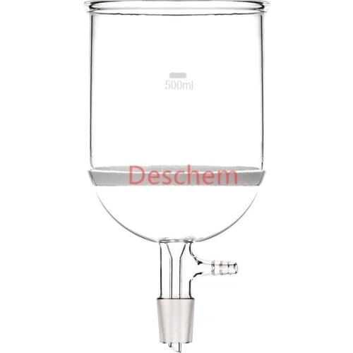 500ml 24/29 Buchner Funnel #3 Glass Coarse Filter With 10mm Vacuum Hose Connection