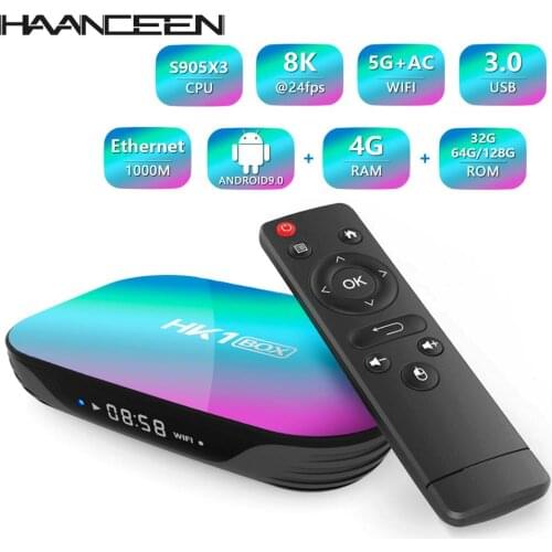 Amlogic S905X3 Android 9.0 TV Box HK1 BOX Quad Core 4K 2.4G&5G 1000M Ethernet Dual Band WiFi Ultra HD Smart TV Media Player