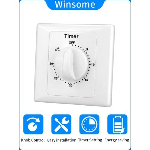 10A 15Min Electronic Countdown Timer Switch Digital Timer Plug Control Switch Socket AC 220V Light Switch Cover Plate Home