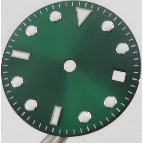 28.5mm Green Dial Date Window Luminous Fit NH35 Miyota 8215 MOVEMENT