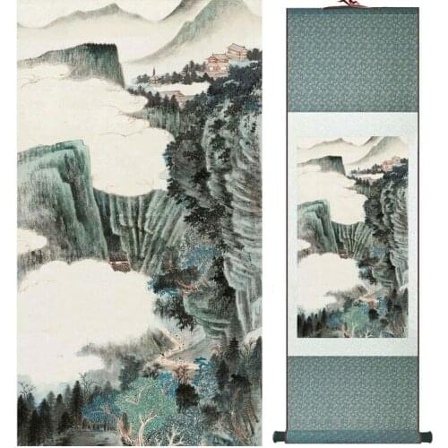 Zhangdaqian Mountain and River painting Chinese scroll painting landscape art painting home decoration painting0402012
