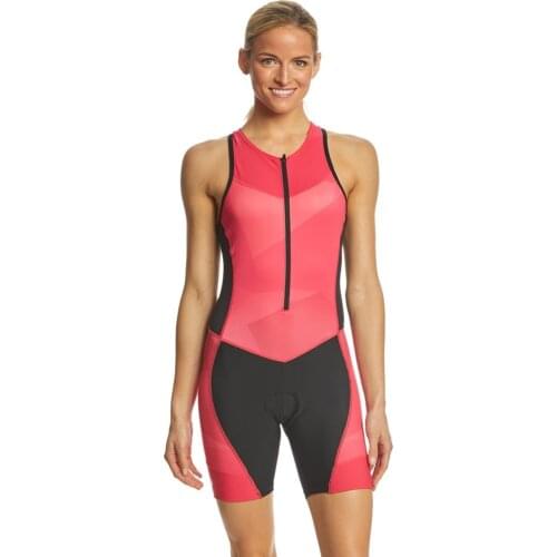 Women Club Triathlon Suit Cycling One-Piece Pink Lycra Sublimation Sleeveless Clothing Set Sportswear Jumpsuit Ciclismo Uniform
