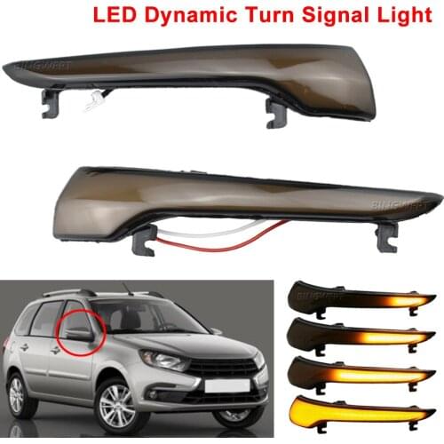 1pair Side Mirror LED Turn Signal Light For LADA GRANTA Dynamic Flashing Water Indicator Blinker