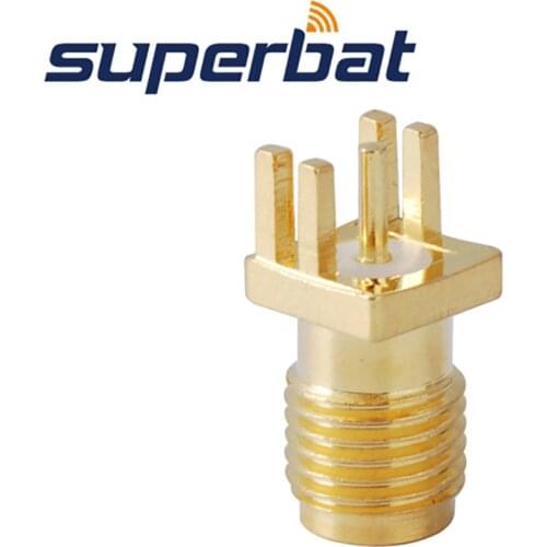 Superbat SMA End Launch Jack PCB Mount End Launch PCB Mount .040'' (1mm) RF Coaxial Connector 10pcs