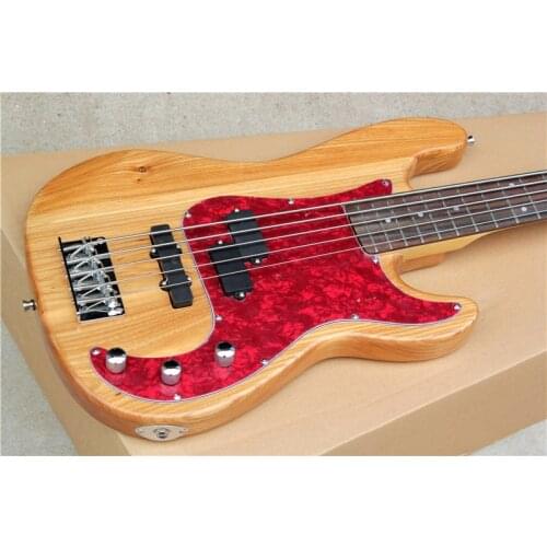 2021 High quality electric bass guitar,5 string bass guitar,ASH body,natural color,maple neck,free shipping
