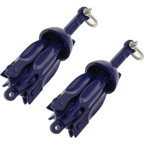2X 1.5LB Grapnel Folding Anchor, CNC Aluminum Anchor System for Fishingboat
