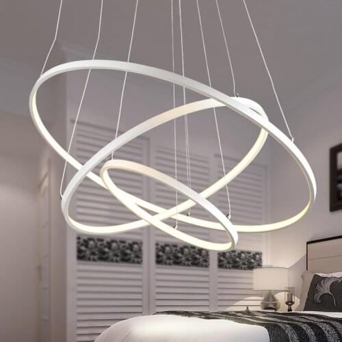 3 Rings Led Pendant Lights Fixtures Fashion Aluminum Lampara Living Room Bedroom Luminaire Suspendu Home Lighting Hanging Lamp